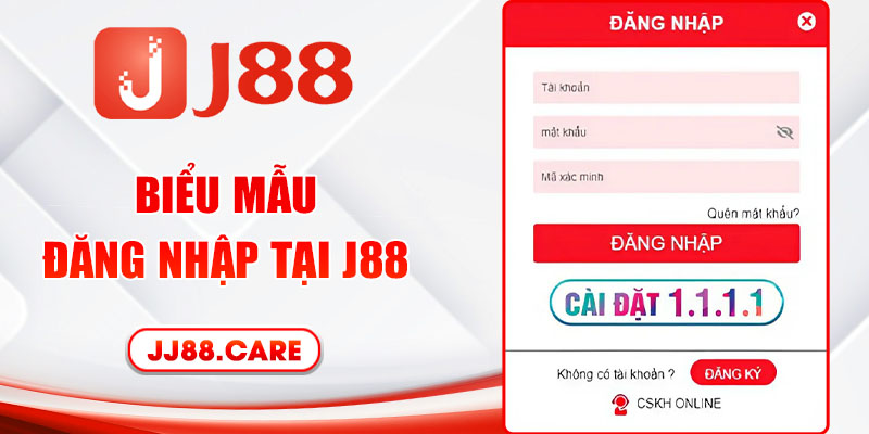 Biểu mẫu đăng nhập tại J88